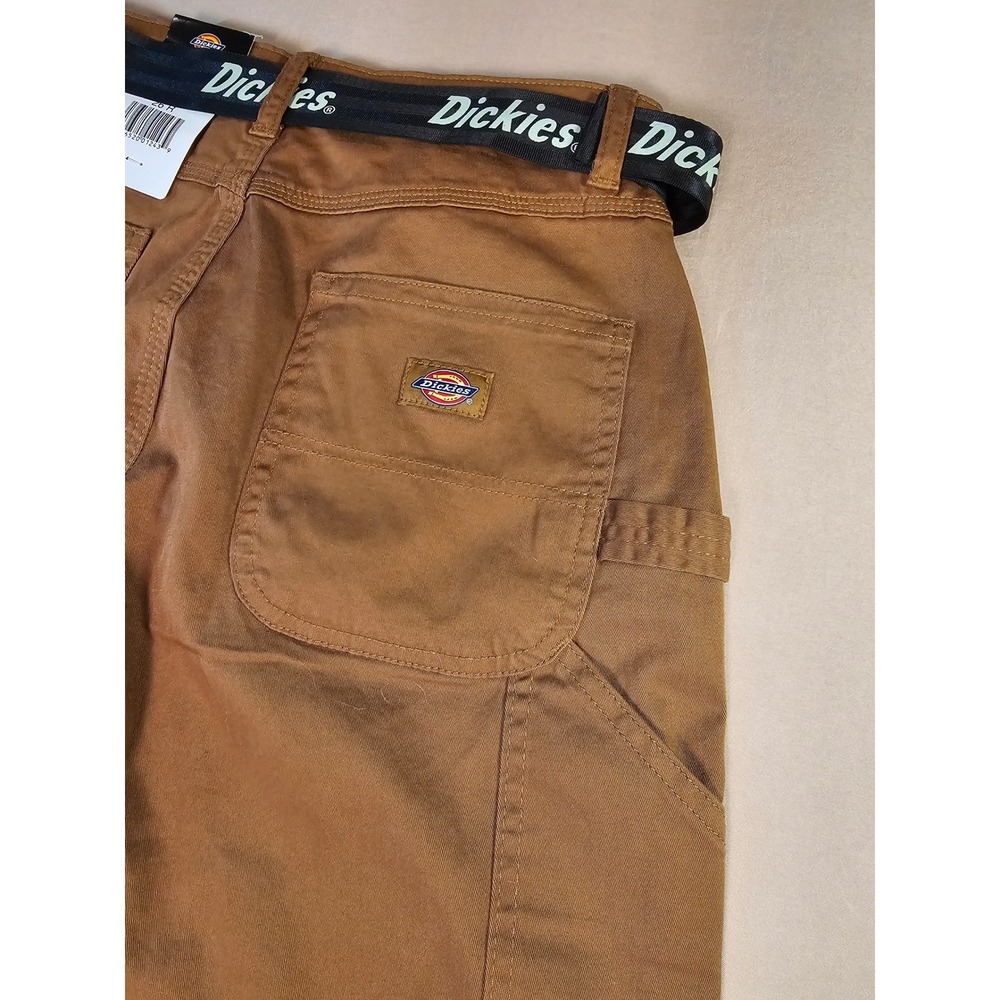 Dickies Women Brown Carpenter Pants with Logo Belt FPR51BD Size 26R NWT - Picture 5 of 8